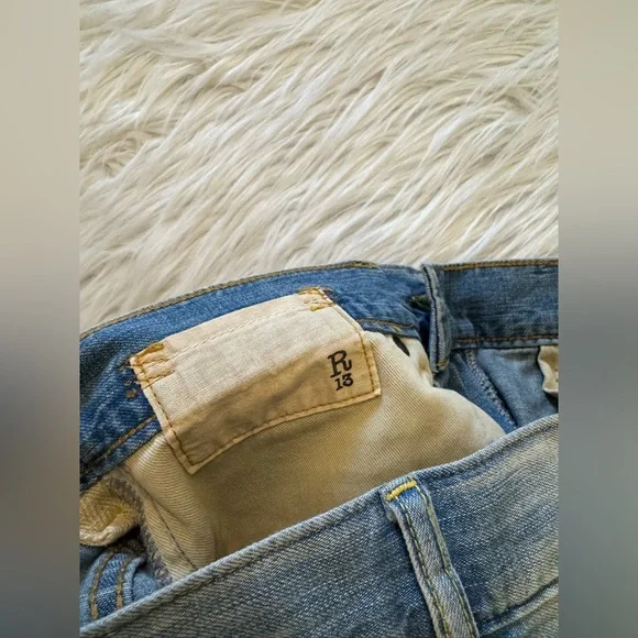 R13 Articulated Knee Cropped Denim Jeans 24 - Picture 6 of 9